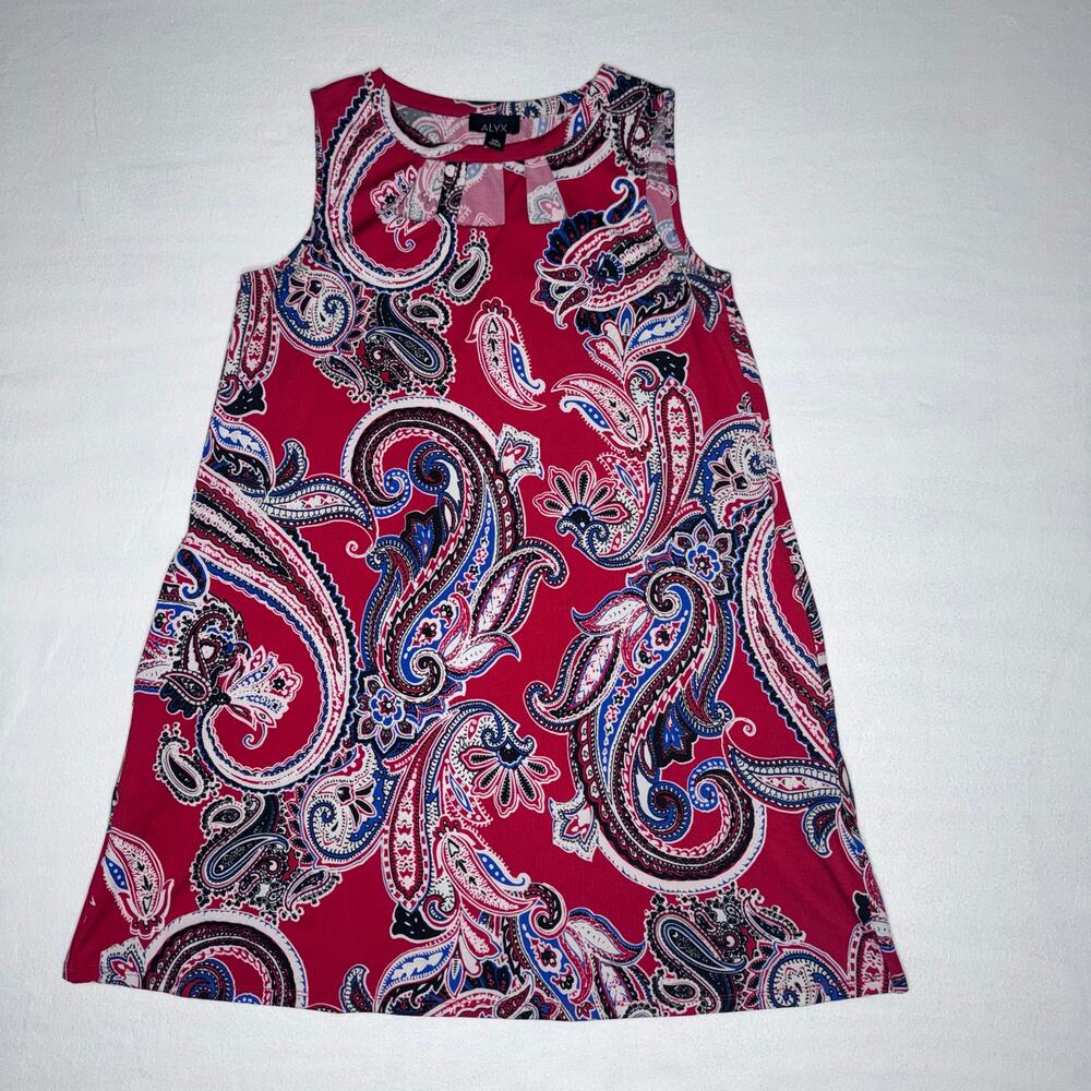 Red Paisley A line Petite Dress